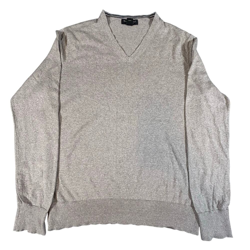 Banana Republic Luxury Blend Silk Cashmere V Neck Sweater M Tan‎